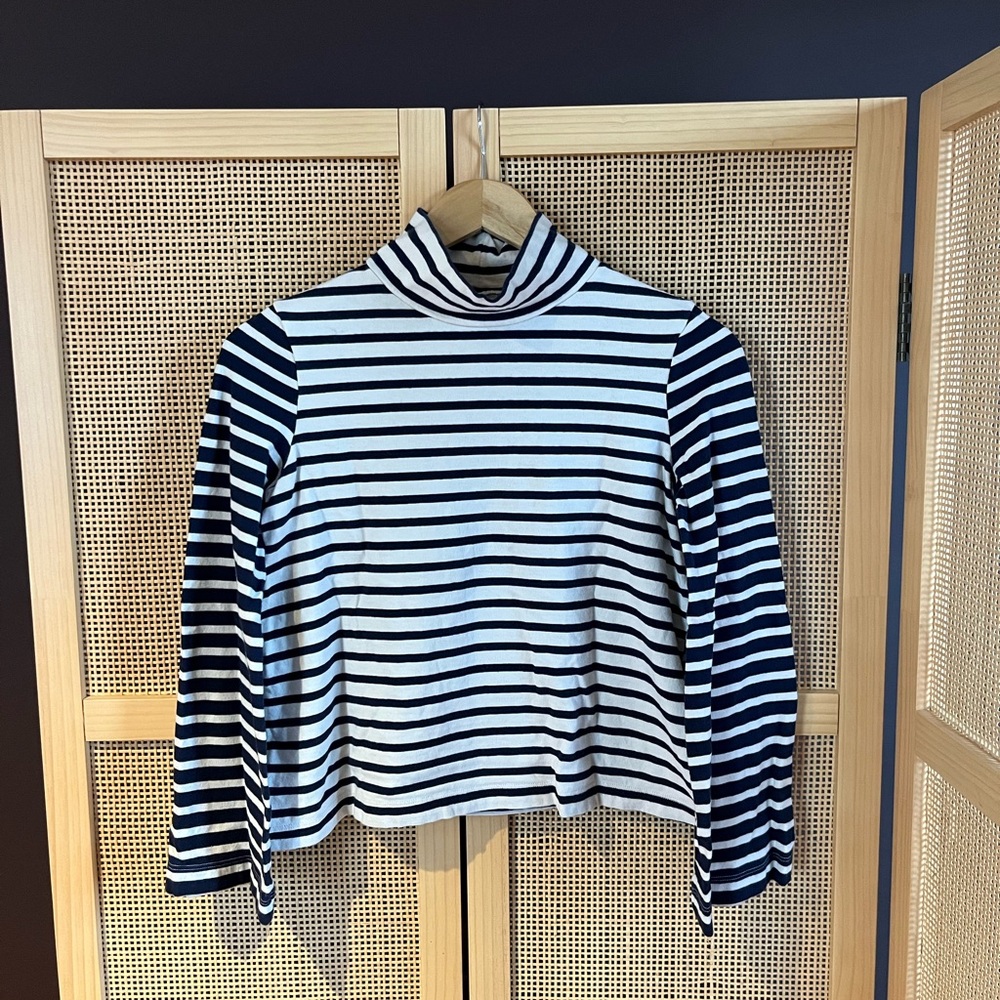 Madewell Women’s XXS Striped Turtleneck w/ Flare Sleeves